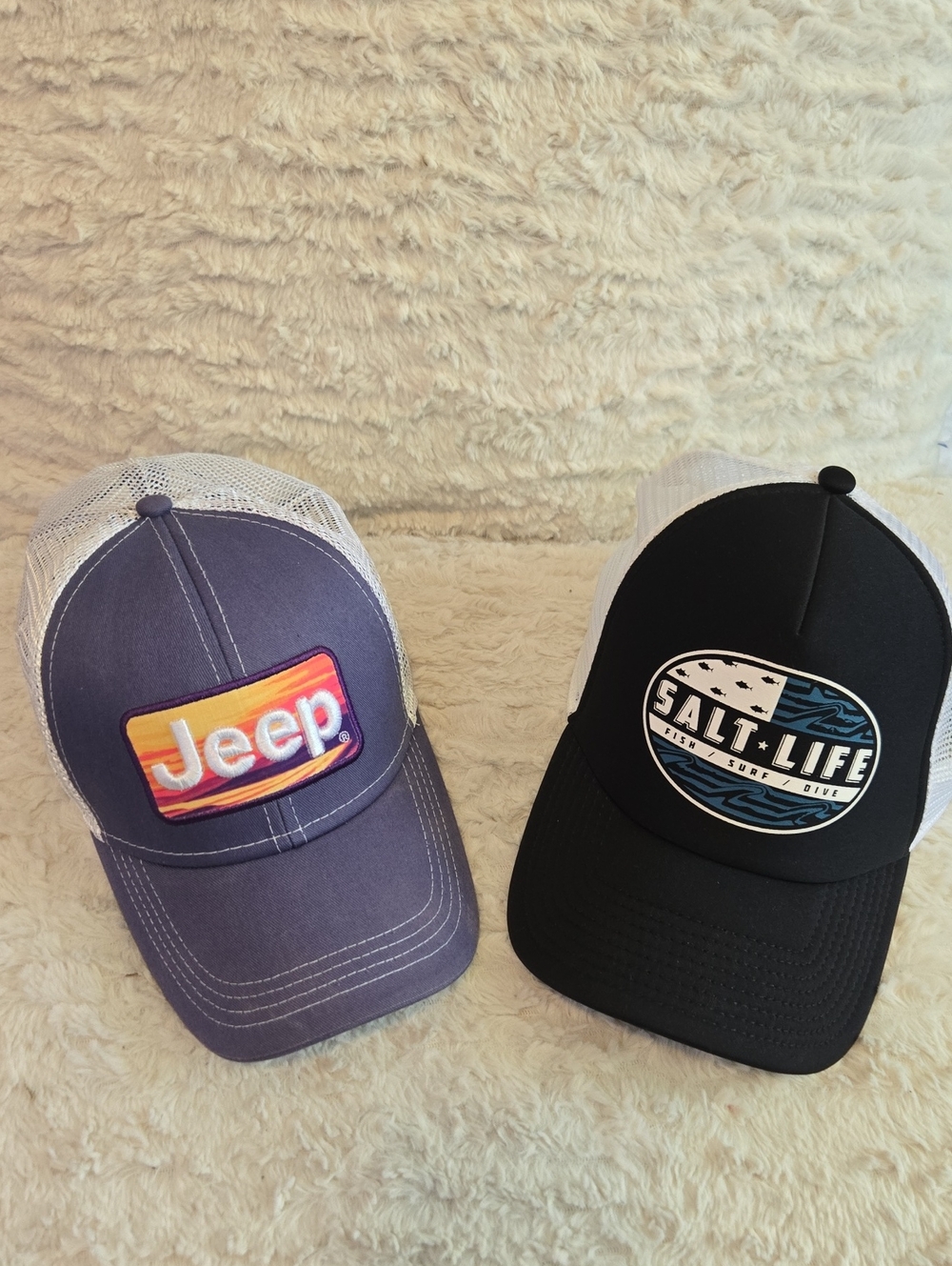 Jeep Purple Mesh Trucker Hat - Jeep Logo And Salt Life Hats